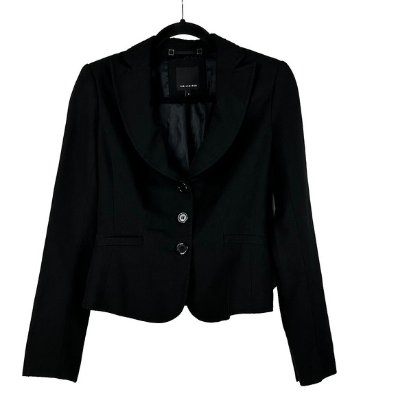 The Limited Jackets & Blazers - The Limited Jacket Womens 0 Black 3 Button Long Sleeve Single Breasted Blazer